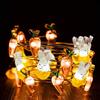 KINGCOO Luci Decorative Pasqua, 10ft 30LED Bianco Caldo Coniglio Bunny Filo di Rame Luci a corda Batteria Operazione Catena Luminosa per Camera Letto Parete Balcone Giardino DIY Casa Decor (Carota)
