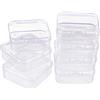 BENECREAT 18 Pack contenitori di plastica Trasparente per contenitori con Coperchio Pieghevole per Articoli, Pillole, Erbe, Perline Piccole, manualità di Gioielli e Altri Piccoli Oggetti 5.4x5.4x2cm