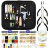 Mardatt Kit per la creazione di gioielli da 1250 pezzi - Perline di cristallo da 8mm in 10 colori, pinze, fili, apri anelli, pinzette, punteruolo, anello ditale, accessori
