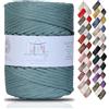 Makromecity Cordoncino in poliestere macramè di alta qualità, 5 mm x 94,8 m, polipropilene, uncinetto, artigianato per appendere alla parete, borse, sottopiatti, tappeti (verde crepe)