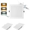 Grebeam 2 Pezzo Faretti LED da Incasso per Cartongesso 24W, 2200LM, IP44, Bianco Caldo 3000K/Bianco Neutro 4000K/Bianco Freddo 6000K Regolabili, Foro 185-210mm, Faretti LED Soffitto Quadrati per Bagno