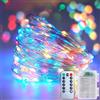 SIXIUDIA Stringa Luci LED a Batteria, 10M 100LED Lampada a Fili di Rame Multicolore, Fairy Lights, 8 modalità,impermeabili, per esterni/interni, con timer remoto per camera da letto, feste, Natale