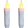 CVHOMEDECO. Candele coniche tremolanti a LED senza fiamma con effetto goccia, funzionamento a batteria con timer, bianche, 12,1 cm, set da 2