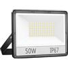 ANNIFUNLY Proiettore LED da Esterno 50W 5000 lumen Potente Faretto LED da Esterno 6500K Bianco Freddo, IP67 Impermeabile Proiettore LED da Esterno per Giardino, Garage, Patio, Cortile, Officina