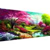 Hjjdiyes Dipingere con i numeri, per adulti, fiori, paesaggio, 80 x 40 cm, set fai da te per adulti, pittura con i numeri, XXL, fiori acquatici, dipinti a mano, kit oleoso, tela senza pieghe
