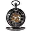 Treeweto Steampunk - orologio da taschino con ciondolo retrò in rame, scheletrato