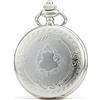 SEWOR classico modello vento meccanico della mano orologio da tasca + scatola regalo in pelle Best (argento)