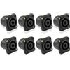 MEIRIYFA Speakon femmina connettore di presa di montaggio a pannello, 4 pin audio Speakon femmina quadrato piatto di parete Jack Twist Lock adattatore (8PCS)