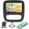 Rimoody 4G+64G Android Autoradio per Renault Trafic Opel Vivaro B FIAT Talento Nissan NV300 9 Schermo IN-Cell con Carplay Android Auto Senza Fili Mirror Link Navi GPS Bluetooth WiFi FM/RDS/EQ SWC Retrocamera