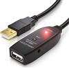 deleyCON 10m USB 2.0 Ripetitore Cavo di Estensione Attivo con Amplificatore di Segnale Porte USB-A e USB-A - Nero