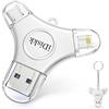 iDiskk Chiavetta USB Lightning per iPhone,3 IN 1 TYPE-C 128G certificata IDiskk MFi Memory Stick esterna per iPhone/iPad Funziona con PC iOS Mac e cellulari TYPE-C