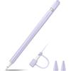 FINTIE Custodia Compatibile con Apple Pencil 1st Generazione, Protettivo Tappo Holder in Silicone Custodia Accessori con 2 Pennino Covers e Cavo Adattatore Tether, (Lilla Viola)