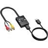 eSynic 1080P Convertitore RCA a HDMI con Cavo HDMI 50cm e USB, Mini Adattatore Audio Video da AV CVBS Composito a HDMI per Wii/PS2/N64, Switch 4:3/16:9, TV Moderno Compatibile