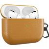 MyGadget Cover Rigida Compatibile con Apple Airpods Pro 1a Generazione - Custodia Finta Pelle per Cuffie Auricolari - Case con Skin Antiurto - Bright Brown