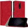 JayModCase Custodia per Xiaomi Redmi 8 / 8A,Flip Custodia Portafoglio Caso Libro con Magnetica | porta carte di credito | Supporto Stand - Rosso