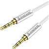 SYNCWIRE Cavo Aux 3,5mm Jack - Nylon 1M Cavo Jack per Cuffie, Apple iPhone, iPad, iPod, Smartphone, Autoradio, MP3, Echo DOT ECC - Argento
