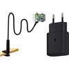 Generico Supporto Regolabile per Cellulare + Caricatore Rapido 25W, Nero