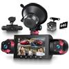 Rimoody 360° 4 Canali Dashcam Auto, 1080P 4 Telecamera Anteriore e Posteriore Sinistra Destra, 3 Pollici 1080P Dash Cam con 64 GB Carta 8 IR Visione Notturna/Loop video/24H Parcheggio Monitor/G-Sensore