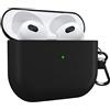 MyGadget Cover Rigida Compatibile con Apple Airpods 3a Generazione - Custodia Finta Pelle per Cuffie Auricolari - Case con Skin Antiurto - Black