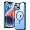 TAURI Cover per iPhone 14 Plus con Pellicola in Vetro Temperato,[Compatibile con MagSafe] Magnetica Custodia per Sottile Anticaduta - Blu