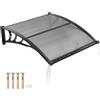 VEVOR Tettoia Parasole per Ingresso di Porte Cortile Balcone Finestre Giardino da Esterno, Pensilina con Canale di Drenaggio da Esterno Dimensioni Generali 965x1017x275 mm, Tettoia da Sole, Grigio