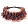 TOECWEGR Fascia con treccia di extension per capelli, accessorio di bellezza da donna e ragazza, classica treccia morbida e ampia, rosso vino chiaro