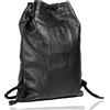 MATADOR Sacca da ginnastica da donna, in pelle, #SPARTA, elegante borsa sportiva da donna, in vera pelle, con coulisse, piccolo zaino da uomo, Braun Hunter, alto, Classico