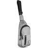 WFX Zaino monospalla leggero con tracolla piccola borsa impermeabile antifurto casual uomo donna borse per escursionismo ciclismo viaggi sport all'aperto, Grigio, Taglia unica