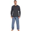 Style It Up Set pigiama da uomo a maniche lunghe, top ricco di cotone, pantaloni in pile spazzolato, completo pigiama abbigliamento da notte/loungewear, set regalo, M