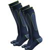 Iron-Ic - Set 2 Paia Calze Tecniche Unisex XWarm Seamless per Sport Invernali ExpYra Merino Termiche e Traspiranti - Art. 920197_2PZ (42/44, Blue/lime)