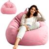 Umllpet Pouf XL, rivestimento per pouf, pouf a forma di goccia, solo rivestimento (senza imbottitura), per adulti e bambini, da gioco, per soggiorno, divano, esterno, 100 x 120 cm (rosa)