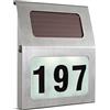 Eglo lampada da parete solare Orimini, luce decorativa esterna con numero civico, LED esterno in acciaio inox, illuminazione neutra, IP44