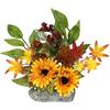 Flair Flower Disposizione di gerbera artificiale su pietra fiore artificiale autunno fiore decorazione autunnale disposizione autunno ornamenti da tavolo Halloween Ringraziamento decorazione autunnale pianta