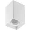GTV RESTO Faretto da soffitto 80 × 80 × 125 mm - spot quadrato di superficie bianco, GU10, IP20, policarbonato, testa orientabile, corridoio cucina e soggiorno, illuminazione interna