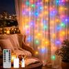 M mimotec - Tenda a ghirlanda LED per esterni con USB, lunghezza 3 * 1 M, luce RGB: luci che cambiano colore, impermeabile IP65, ideale per terrazze e giardini. LM2964.