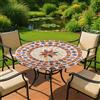Maximex Tovaglia elasticizzata XL rotonda Ø 85-105 cm, motivo mediterraneo, tovaglia da giardino lavabile, resistente alle intemperie, resistente ai raggi UV