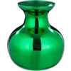 GILDE Vaso Kyoto in ferro - Pancioso - Lucido - Verde - Altezza 29 cm x Ø 25 cm - Vaso per fiori impermeabile