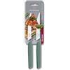 Victorinox Swiss Modern - Set di 2 coltelli da bistecca e pizza, 12 cm, con bordo seghettato extra affilato, lavabili in lavastoviglie, Sage