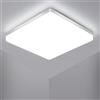 Osairous Plafoniera LED Soffitto 48W, Ø30cm Piazza Plafoniere moderna, IP44 Lampada LED Soffitto, 6500k 2200 LM Luce Bianco per Soggiorno, Camera da Letto, Cucina, Bagno, Balcone