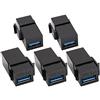 AAOTOKK 3.0 USB Keystone Jack Adattatore Femmina a Femmina Accoppiatore presa per Pannello di Uscita Piastra a Muro (Nero/5 Pezzi)