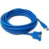 System-S Cavo USB 3.0, 5 m, tipo A maschio a femmina, adattatore a vite, colore blu