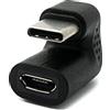 SYSTEM-S USB 3.1 U Turn 180° Adattatore Tipo C Maschio a 2.0 Micro B Femmina Cavo in Nero