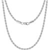 LeCalla Links Gioielli italiani in argento sterling, catena a corda da 2 mm, 3 mm, collana per adolescenti, donne e uomini (18, 20, 22, 24, 26 pollici), Length 20 Inches (Men's Choker Length), Argento