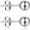 JiaYang Orecchini a perno in argento Sterling 925 con zirconia cubica, ipoallergenici, per donna/uomo, unisex, 4 mm - 8 mm, 8mm, Argento sterling
