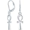 Bling Jewelry Simbolo Religioso Cristiano Della Vita Egiziana Ankh Croce Pendenti Goccia Indietro Orecchini Per Le Donne Adolescenti Lucidato .925 Argento