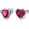 Bling Jewelry Orecchini a perno a forma di cuore diavolo in zirconia cubica rossa CZ promessa romantica di San Valentino per donne e adolescenti in argento sterling .925