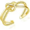 Cangall Anello da donna in argento sterling 925, aperto, regolabile, elegante, semplice anello in argento a forma di X e nodo, infinito, impilabile, aperto, per donne e ragazze, Argento sterling