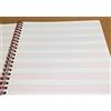 tipome Album Quaderno Spartito per Musica, Blocco Pentagrammato 12 righe colore FUXIA, 50 Fogli Formato DIN A4 21x30cm. con Spirale, Carta Spessa da 120 gr. righe colore FUXIA