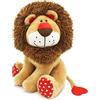 WEIGEDU Peluche Leone dell'amore, giocattolo di peluche a forma di leone con criniera e coda a forma di cuore, 35 cm