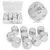 Boloest Set di 10 dadi in alluminio, cubi da gioco a sei lati, dadi standard D6 ad angolo rotondo, 15 mm (argento)